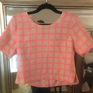Pink windowpane top